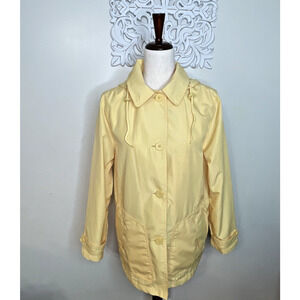 Vintage TUDOR COURT by HABAND size SMALL Rain Jacket Coat Rubber Ducky YELLOW